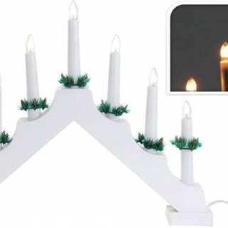 Kinekus Svietnik vianočný LED 7 sviečok drevo, biely, značky Kinekus