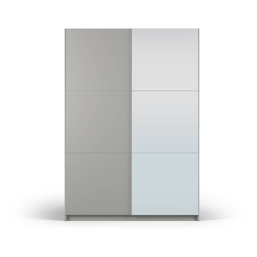 Cosmopolitan Design Sivá šatníková skriňa so zrkadlom a s posuvnými dverami 151x215 cm Lisburn - , značky Cosmopolitan Design