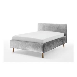 Sivá čalúnená dvojlôžková posteľ s úložným priestorom s roštom 140x200 cm Mattis - Meise Möbel