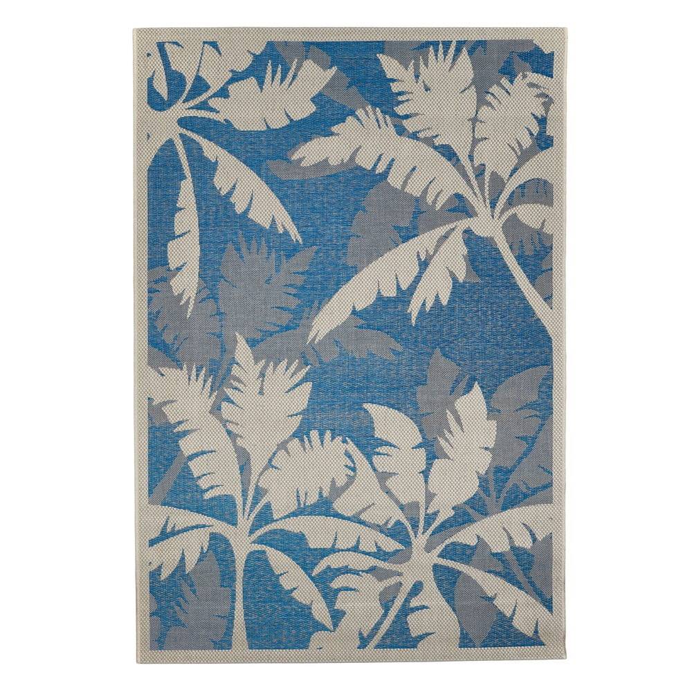 Floorita Modro-sivý vonkajší koberec  Palms Blue, 135 x 190 cm, značky Floorita