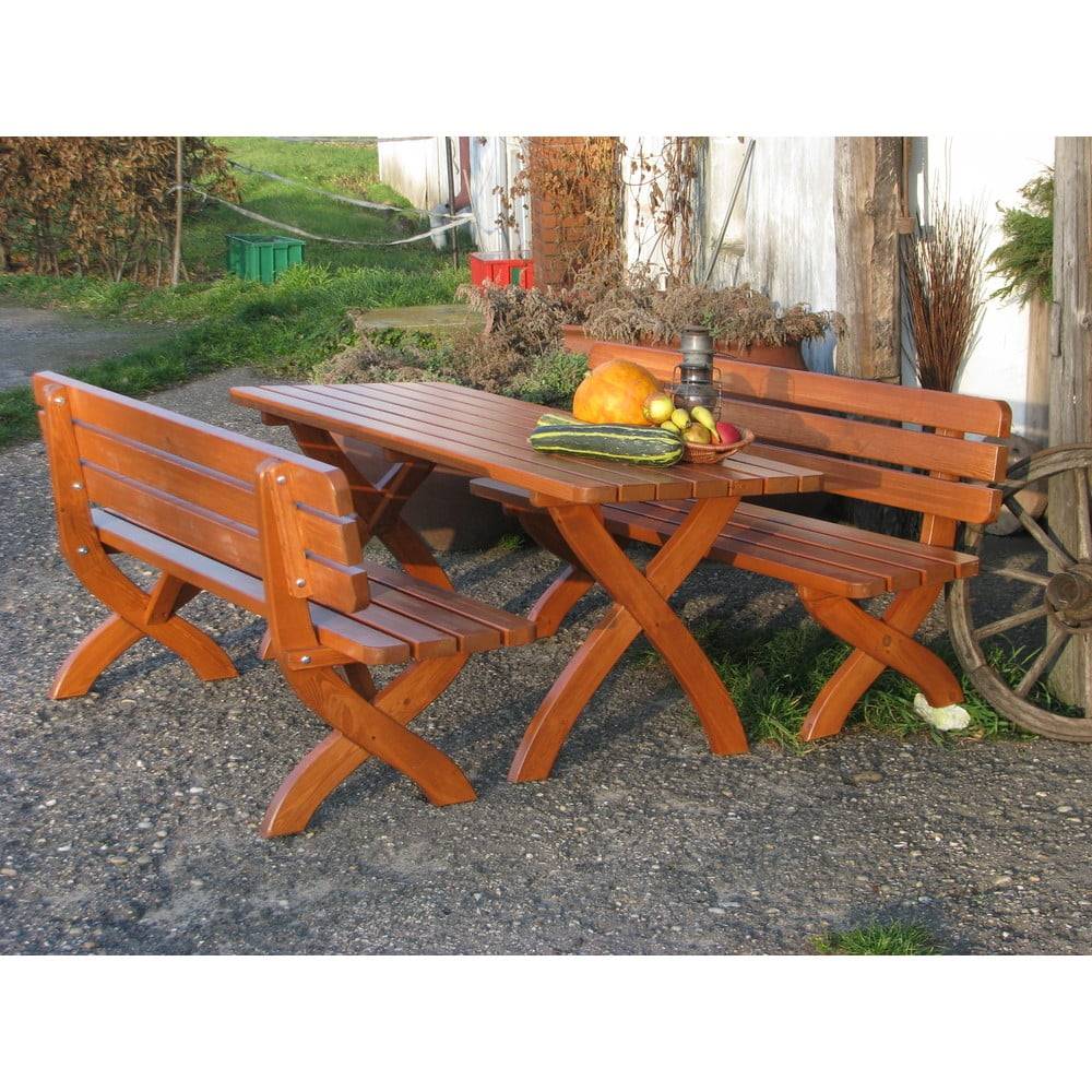Rojaplast Záhradný jedálenský stôl z borovicového dreva 160x70 cm Strong - , značky Rojaplast
