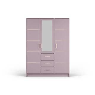 Ružová šatníková skriňa so zrkadlom 147x200 cm Burren - Cosmopolitan Design