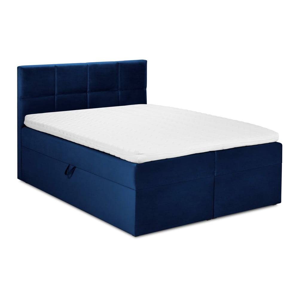 Mazzini Beds Modrá zamatová dvojlôžková posteľ  Mimicry, 180 x 200 cm, značky Mazzini Beds