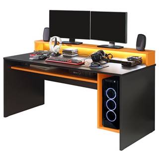 Písací stôl JAMAL čierna/oranžová