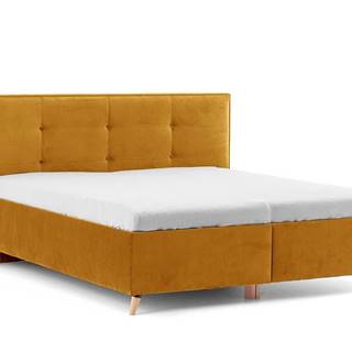 DREVONA Manželská posteľ 160 cm ZARA, žltá Terra 48, značky DREVONA