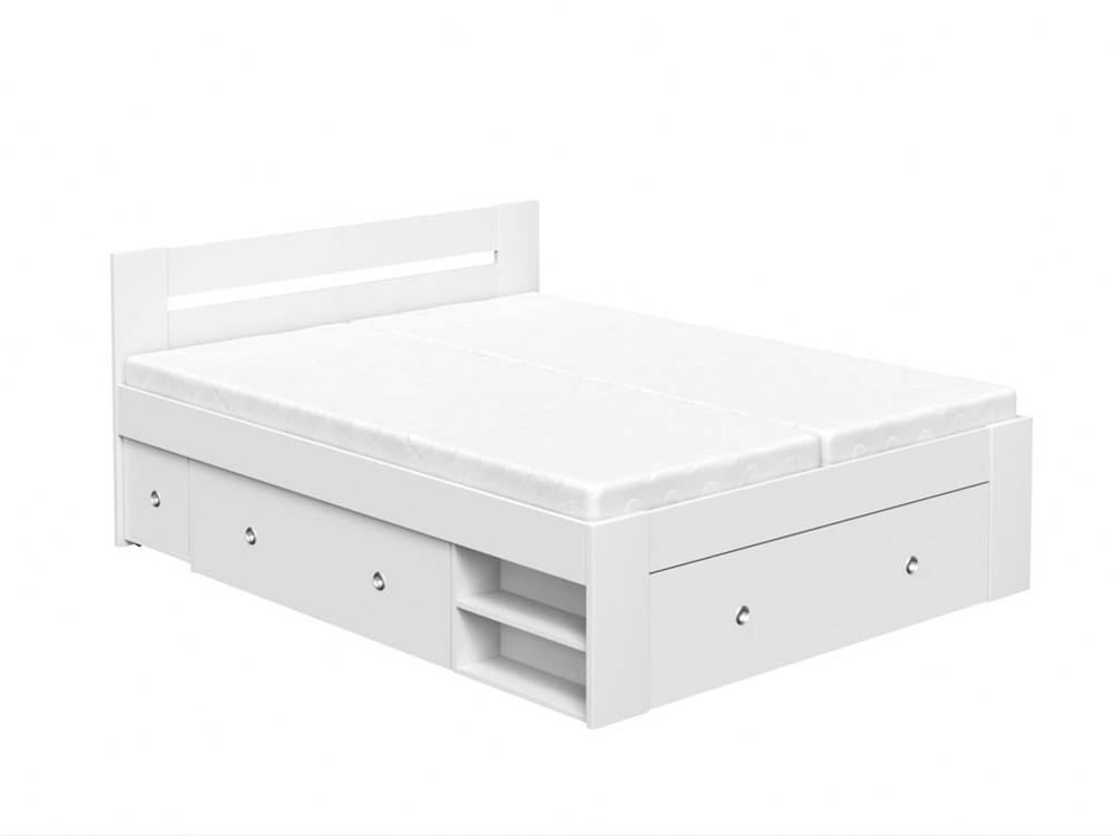 DREVONA Manželská posteľ biela 160 cm REA LARISA, značky DREVONA
