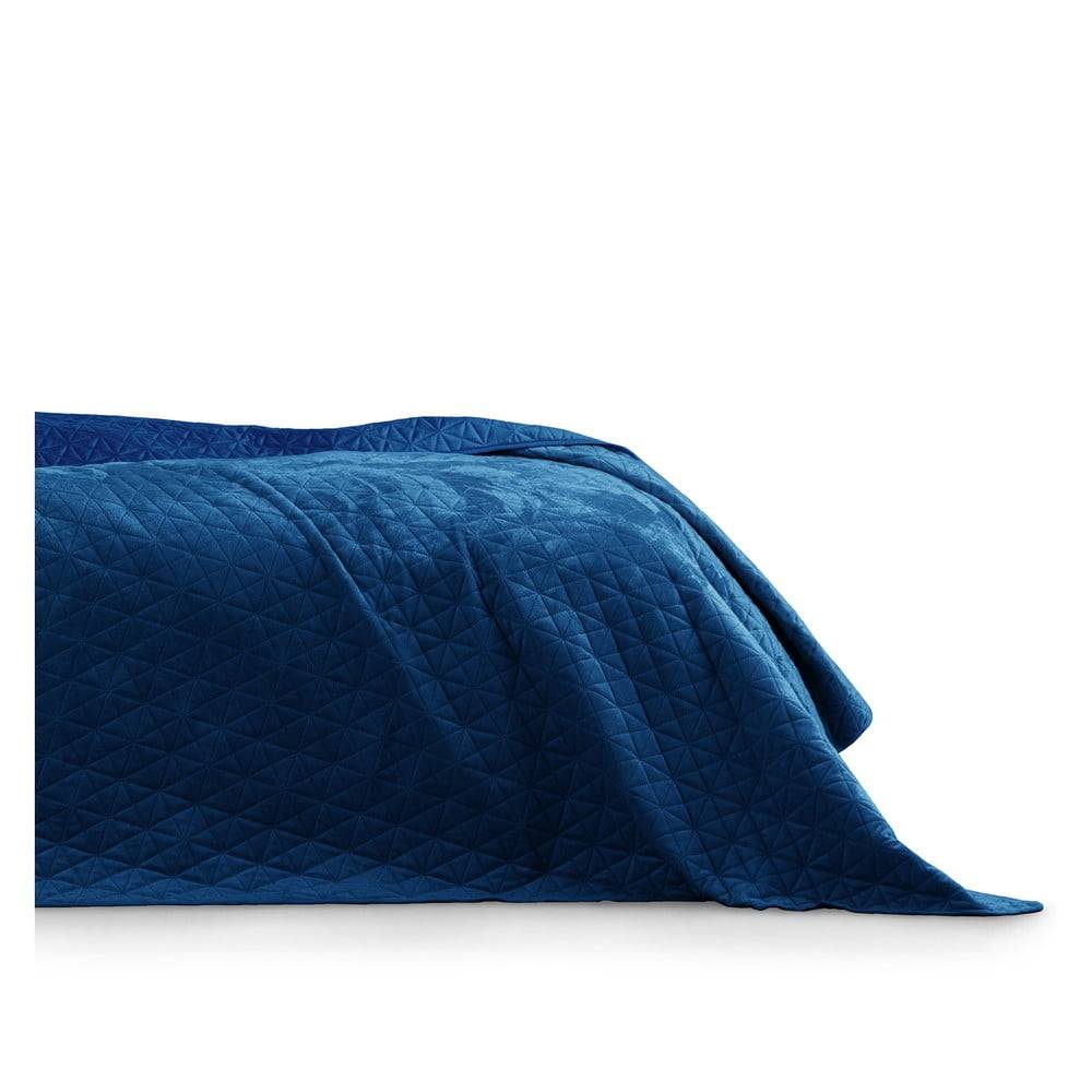 AmeliaHome Modrý pléd cez posteľ  Laila Royal, 260 x 240 cm, značky AmeliaHome
