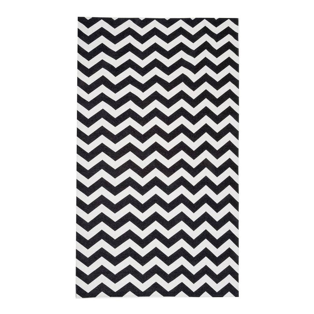 Floorita Čierno-biely behúň  Optical Black White, 60 × 150 cm, značky Floorita