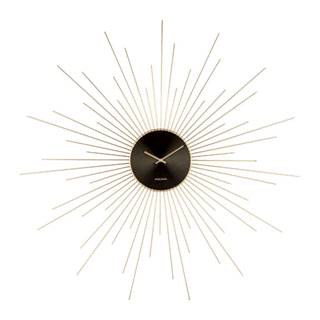 Karlsson Nástenné hodiny v čierno-zlatej farbe  Peony, ø 95 cm, značky Karlsson