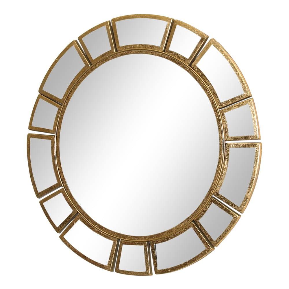 Westwing Collection Nástenné zrkadlo s kovovým rámom v zlatej farbe  Amy, ø 78 cm, značky Westwing Collection