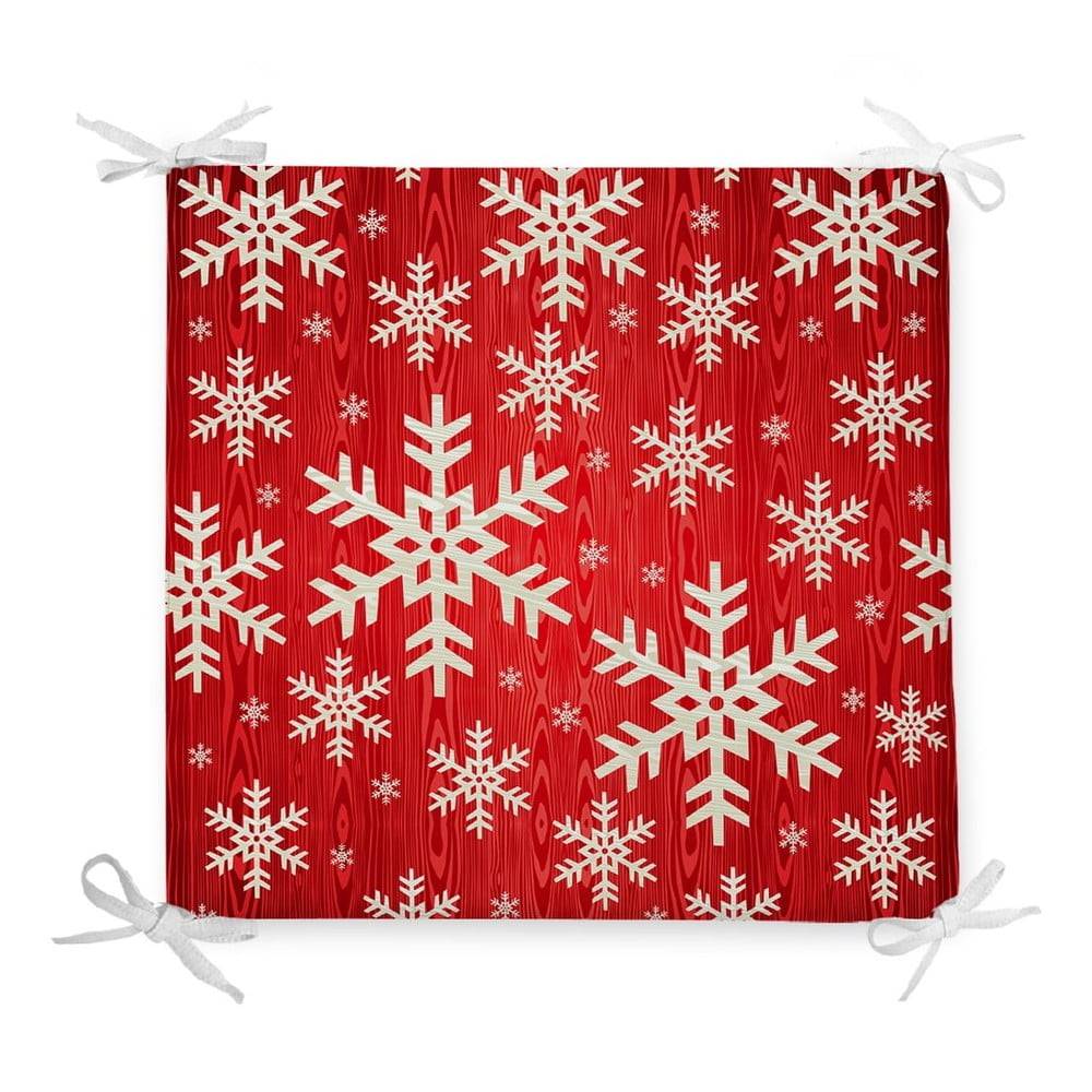 Minimalist Cushion Covers Vianočný sedák s prímesou bavlny  Snowflakes, 42 x 42 cm, značky Minimalist Cushion Covers