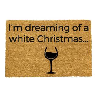 Artsy Doormats Čierna rohožka z prírodného kokosového vlákna  White Wine Christmas, 40 x 60 cm, značky Artsy Doormats