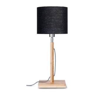 Good&Mojo Stolová lampa s čiernym tienidlom a konštrukciou z bambusu  Fuji, značky Good&Mojo