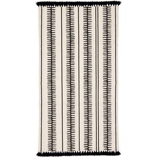 Westwing Collection Béžovo-čierny ručne tkaný bavlnený koberec  Rita, 70 x 140 cm, značky Westwing Collection