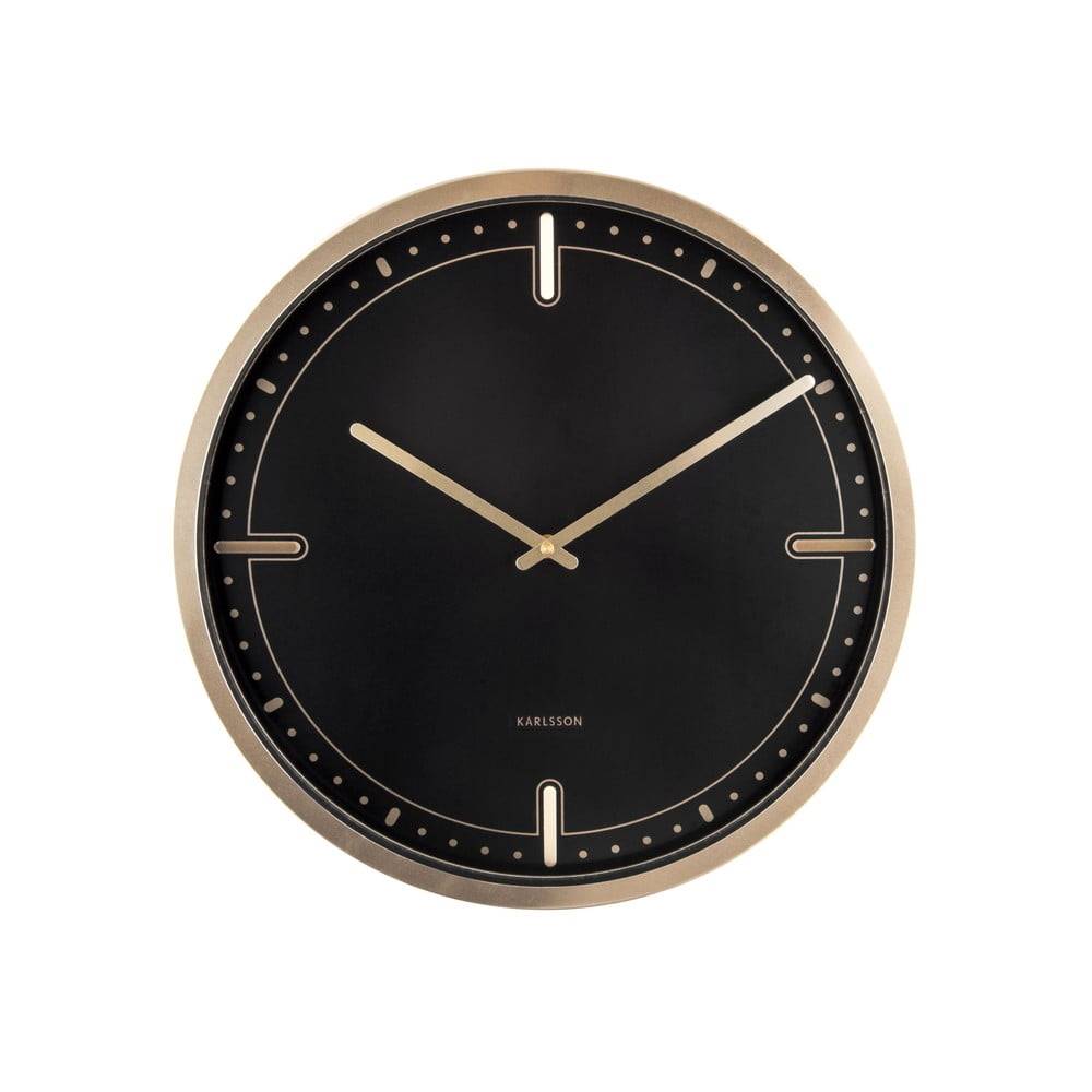 Karlsson Čierne nástenné hodiny  Dots, ø 42 cm, značky Karlsson