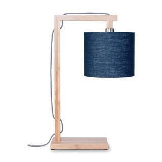 Good&Mojo Stolová lampa s modrým tienidlom a konštrukciou z bambusu  Himalaya, značky Good&Mojo