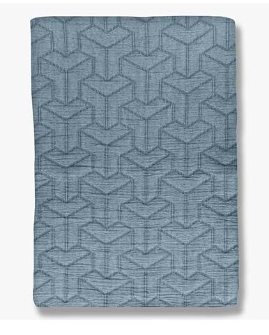 Modrý prehoz z recyklovanej bavlny na dvojlôžko 220x250 cm Trio - Mette Ditmer Denmark
