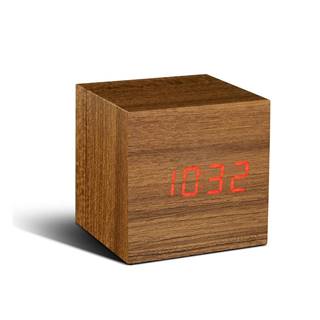 Gingko Svetlohnedý budík s červeným LED displejom  Cube Click Clock, značky Gingko