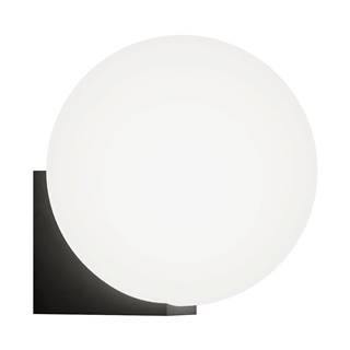 Čierne nástenné svietidlo SULION Obi, ø 15 cm