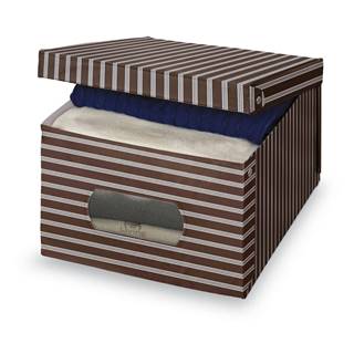 Hnedo-sivý úložný box Domopak Living, 24 × 50 cm