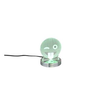 LED stolová lampa v lesklo striebornej farbe (výška 15 cm) Smiley - Trio