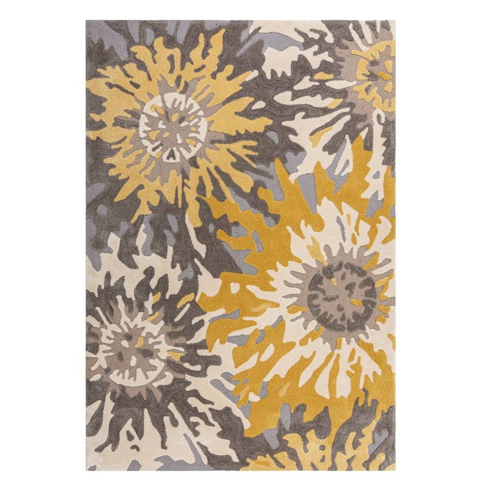 Flair Rugs Sivo-žltý koberec  Soft Floral, 120 x 170 cm, značky Flair Rugs