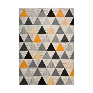 Universal Sivo-oranžový koberec  Leo Triangles, 80 x 150 cm, značky Universal