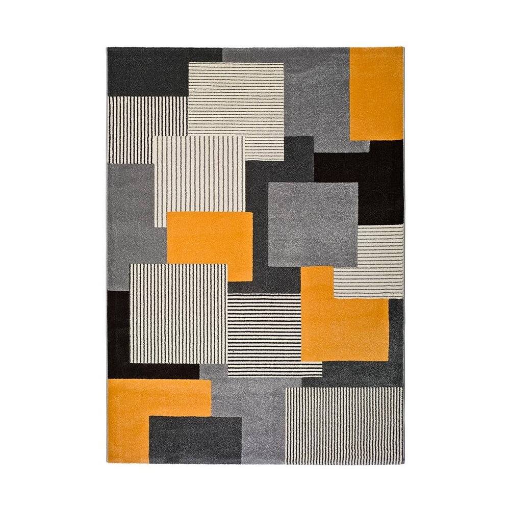 Universal Sivo-oranžový koberec  Leo Square, 160 x 230 cm, značky Universal
