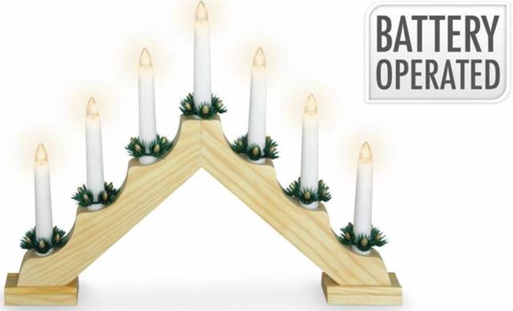 Kinekus Svietnik vianočný LED 7 sviečok, drevo, značky Kinekus