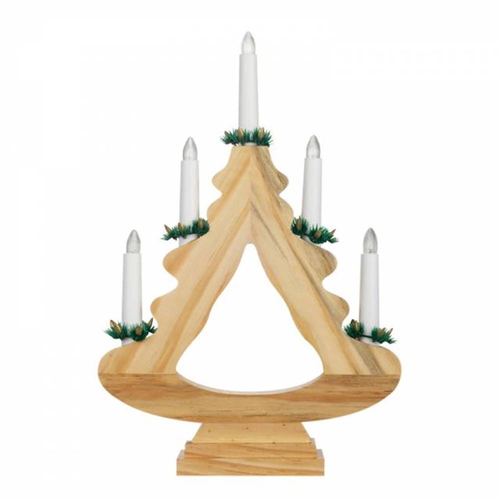 Kinekus Svietnik vianočný stromček LED 5 sviečok, drevo, značky Kinekus
