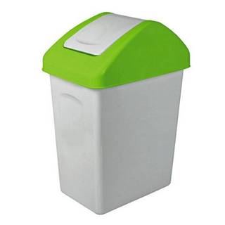 Kôš na odpad preklápací 10 l, plastový, SWING zeleno - sivý
