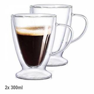 Kinekus Hrnček sklenený, dvojstenný, na kávu, čaj, 300 ml, VIVA DUALI, sada 2ks, značky Kinekus