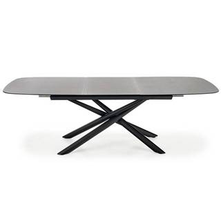 MERKURY MARKET Stôl Capello 180/240 Sklo/Oceľ – Tmavé Popolavý/Čierna, značky MERKURY MARKET