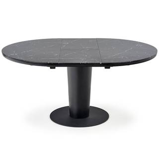 Stôl Cristiano 120/160 Sklo/Mdf/Oceľ – Čierna
