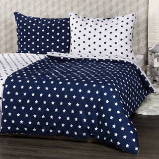 4Home  bavlnené obliečky Stars Navy blue, 140 x 200 cm, 70 x 90 cm, značky 4Home
