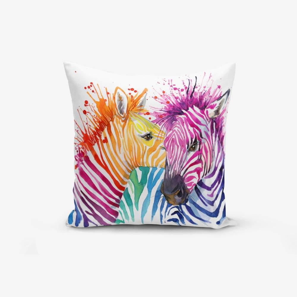 Minimalist Cushion Covers Obliečka na vankúš s prímesou bavlny  Colorful Zebras Oleas, 45 × 45 cm, značky Minimalist Cushion Covers