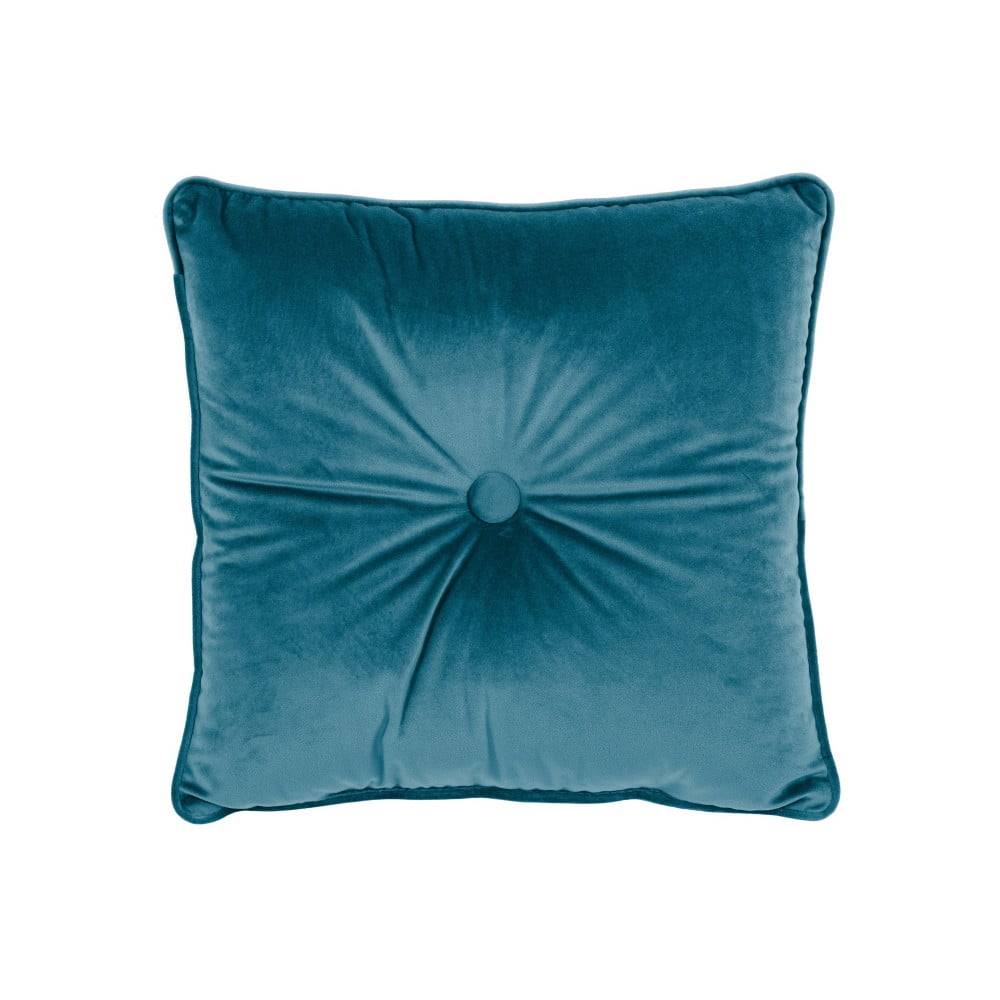 Tiseco Home Studio Modrý vankúš  Velvet Button, 45 x 45 cm, značky Tiseco Home Studio