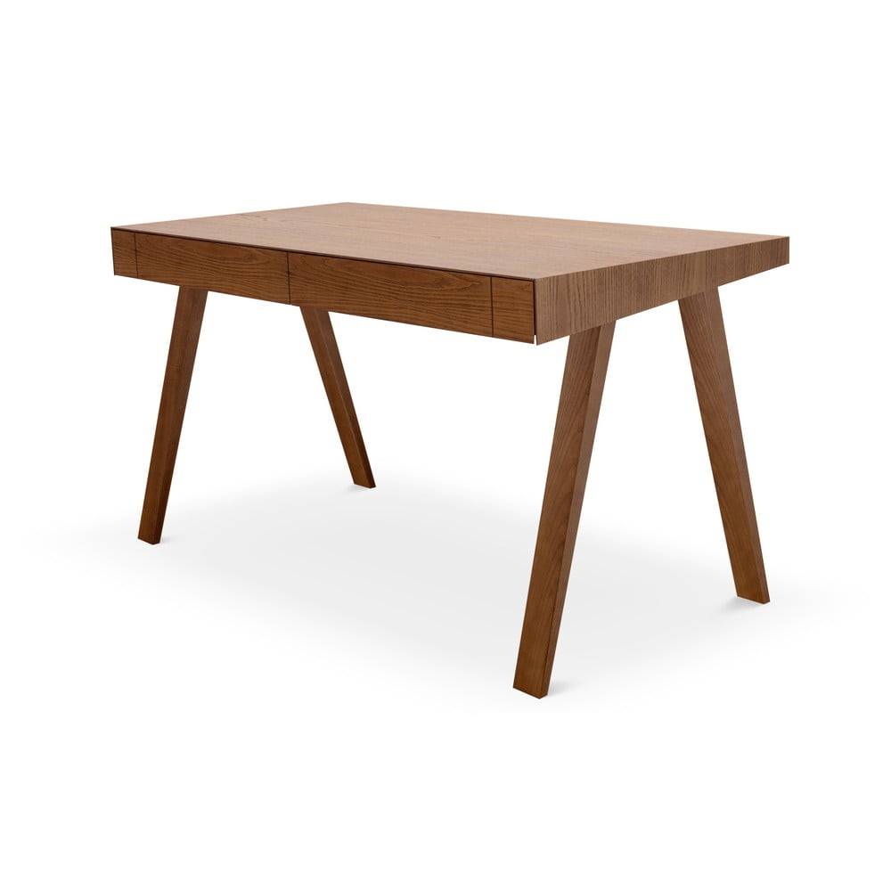 EMKO Hnedý písací stôl s nohami z jaseňového dreva  4.9, 140 x 70 cm, značky EMKO