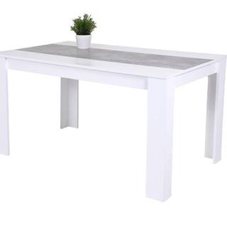 Sconto Jedálenský stôl LILO biela/betón, značky Sconto