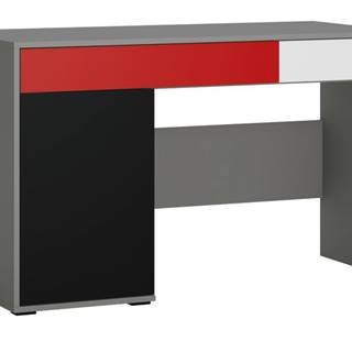 Sconto Písací stôl LASER červená/sivá, značky Sconto