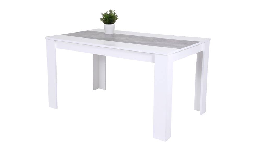 Sconto Jedálenský stôl LILO biela/betón, značky Sconto